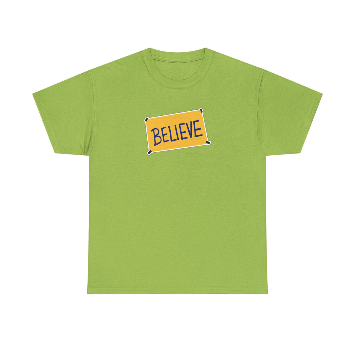 Ted Lasso Inspired Believe Graphic Tee — Inspirational Yellow Patch T-Shirt