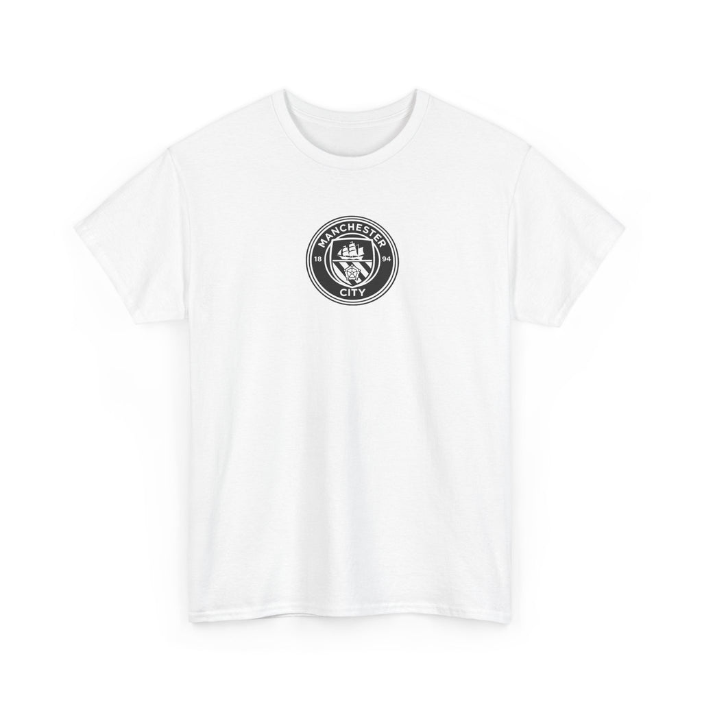 Man City Unofficial T-Shirt — Vintage Crest Logo Tee (Small Chest Emblem)