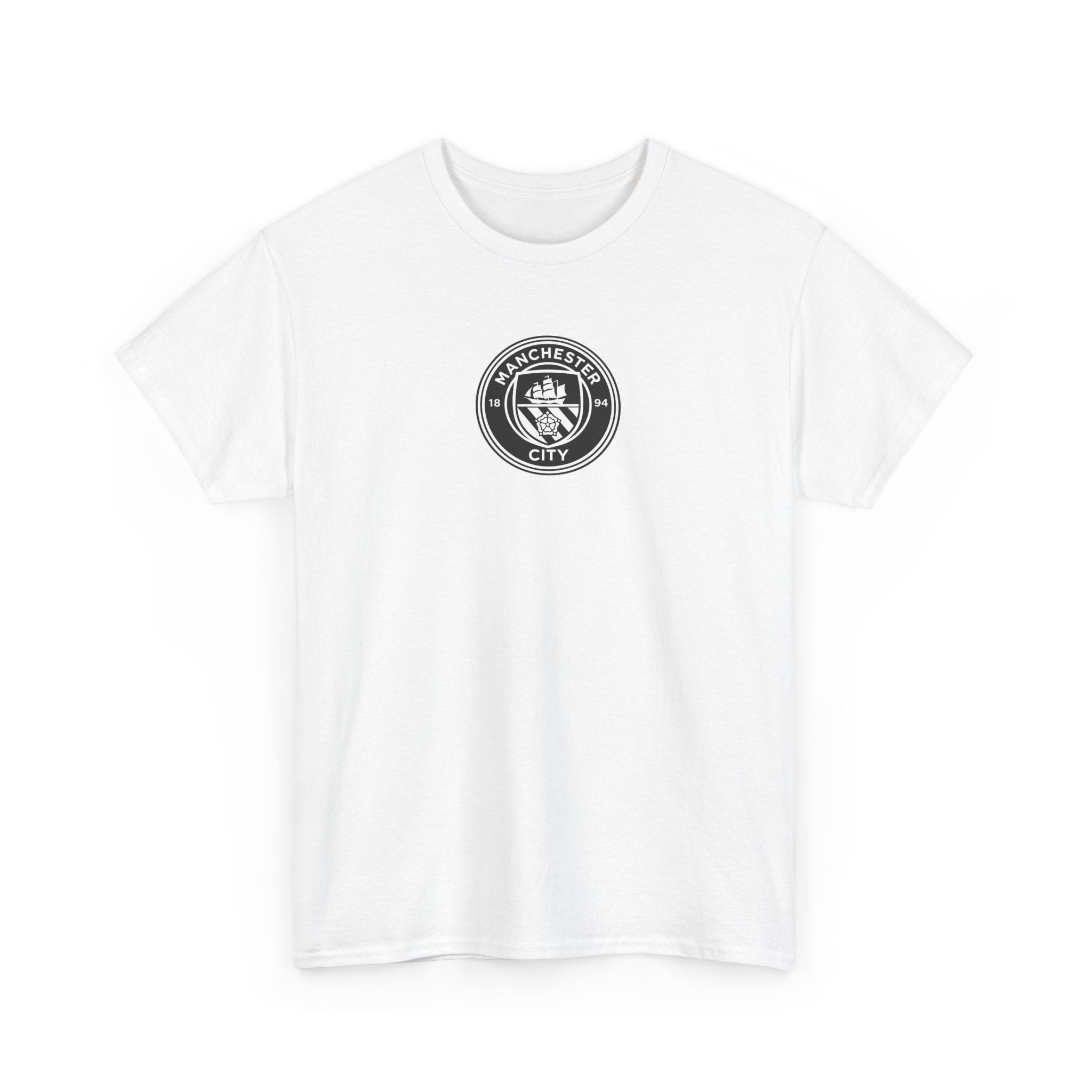 Man City Unofficial T-Shirt — Vintage Crest Logo Tee (Small Chest Emblem)