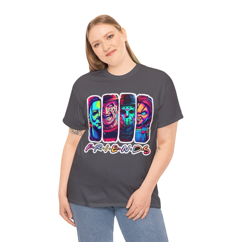 Halloween Horror Icons "Friends" T-Shirt — Neon Retro Slasher Tee