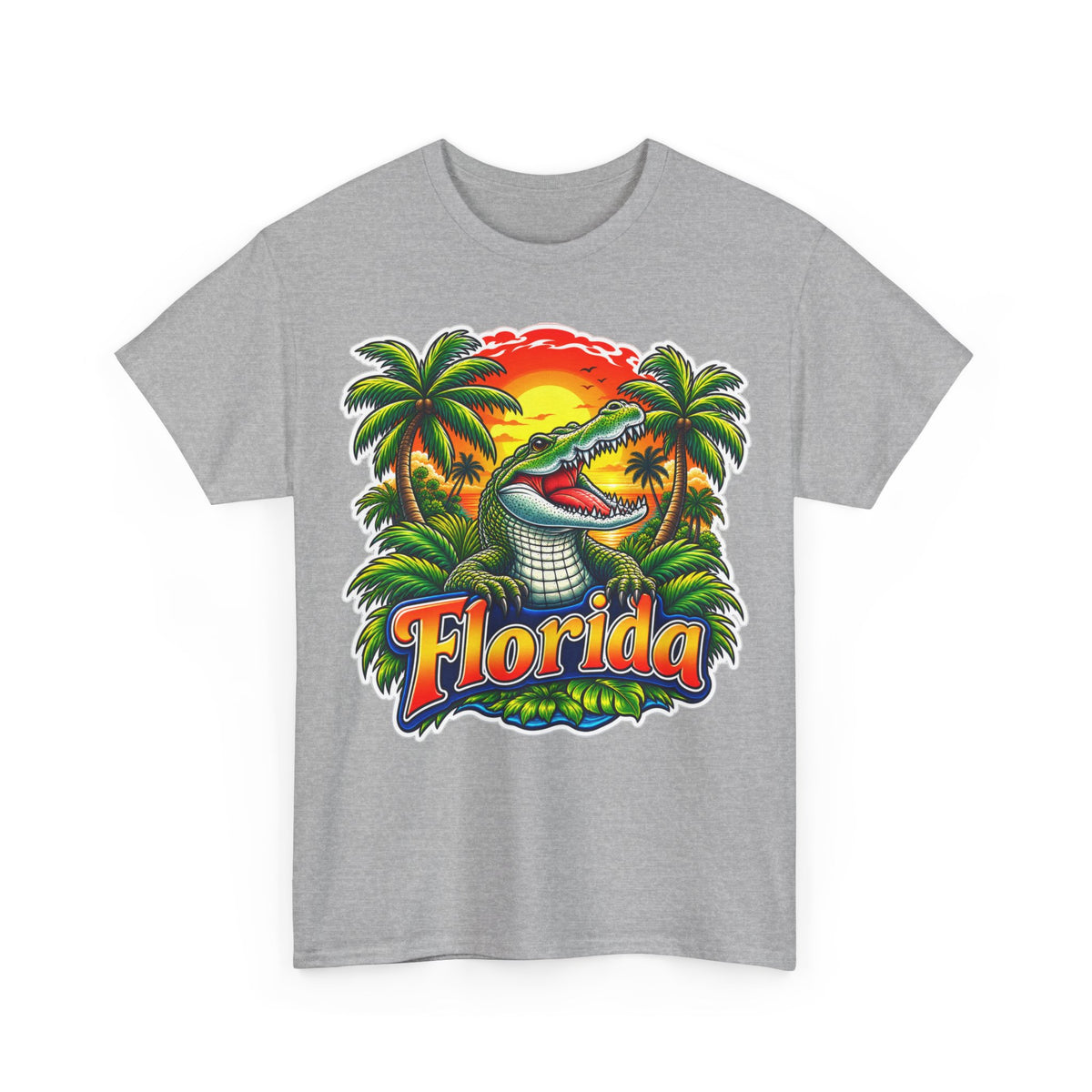 Florida Gator Sunset T-Shirt — Tropical Palm Beach Vacation Tee
