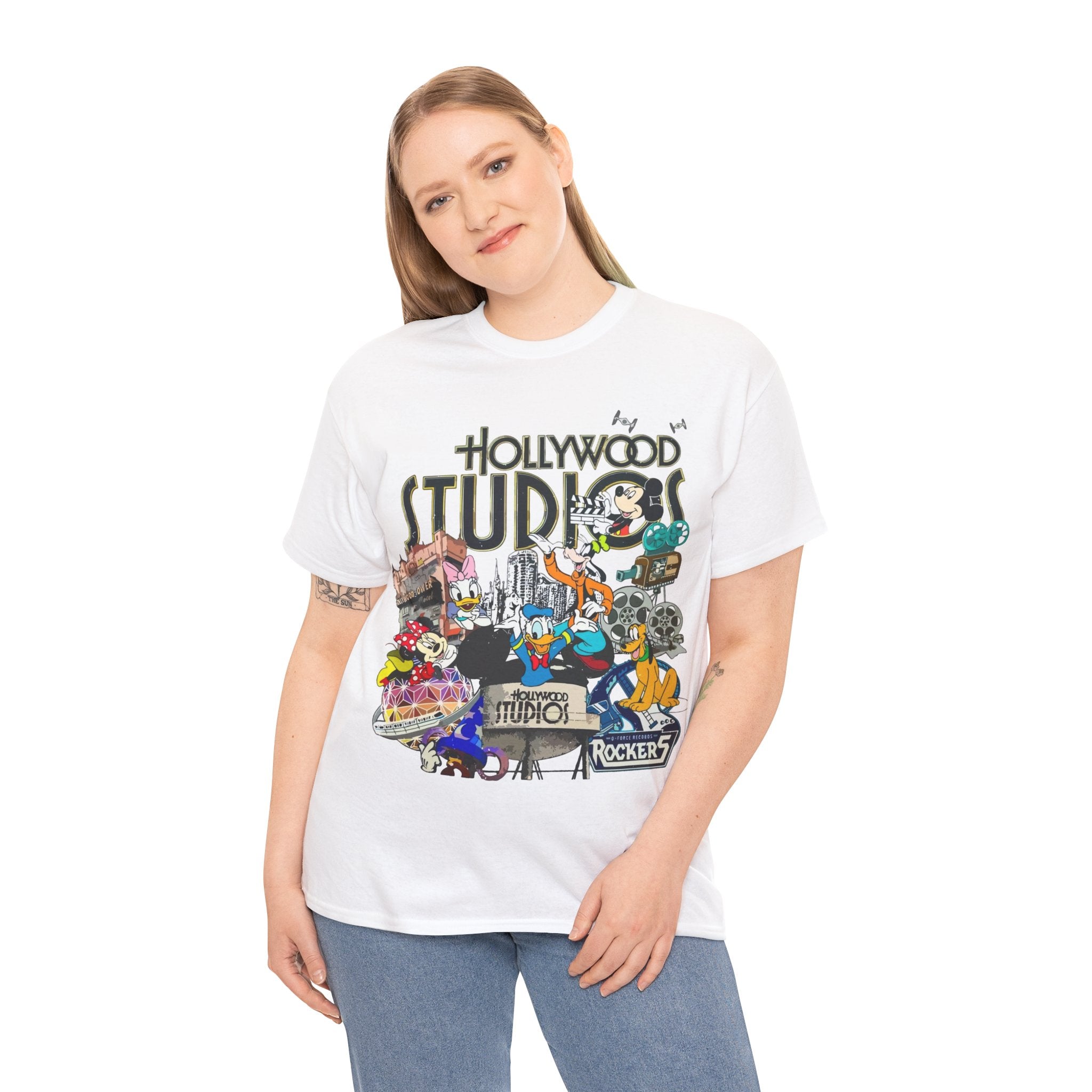 Hollywood Studios Collage T-Shirt — Vintage Theme Park Character Tee