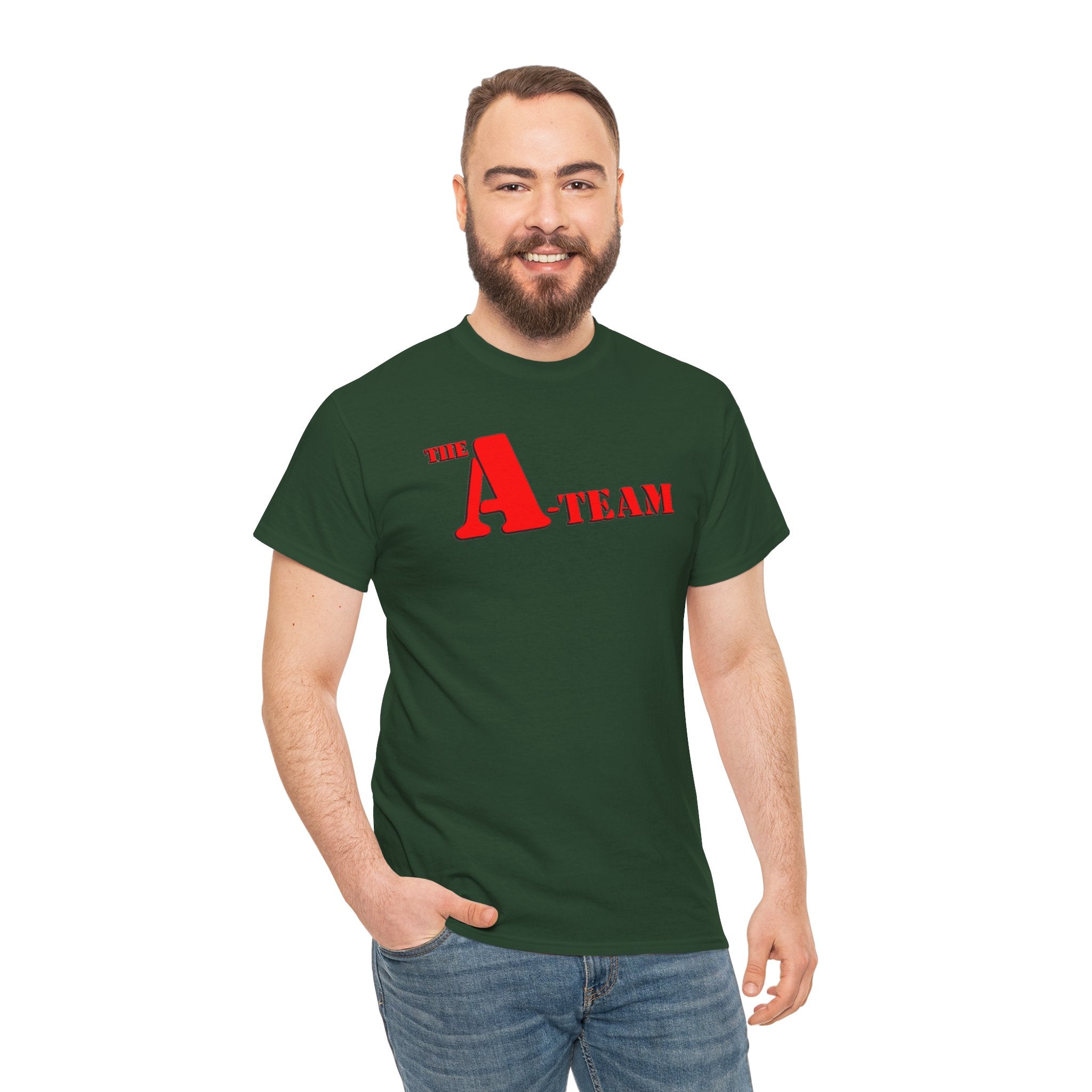 A-Team Graphic Tee — Retro Red Logo Vintage Crew T-Shirt