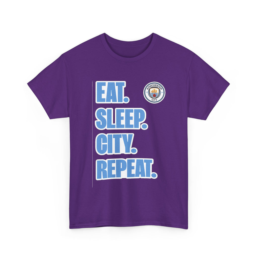 Eat. Sleep. City. Repeat. T‑Shirt — Manchester City Fan Tee