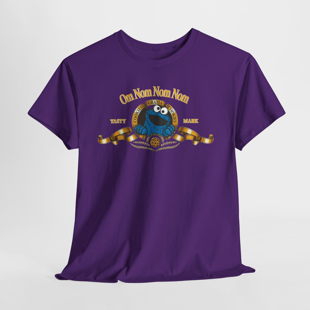 Cookie Monster "Om Nom Nom Nom" Vintage Badge Cotton T‑Shirt