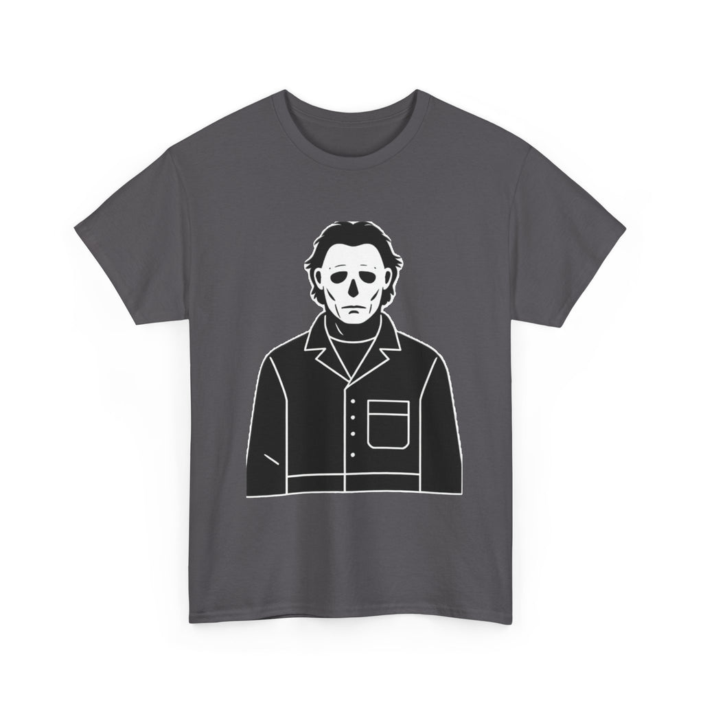 Michael Myers Outline Horror T-Shirt — Minimal Halloween Mask Tee