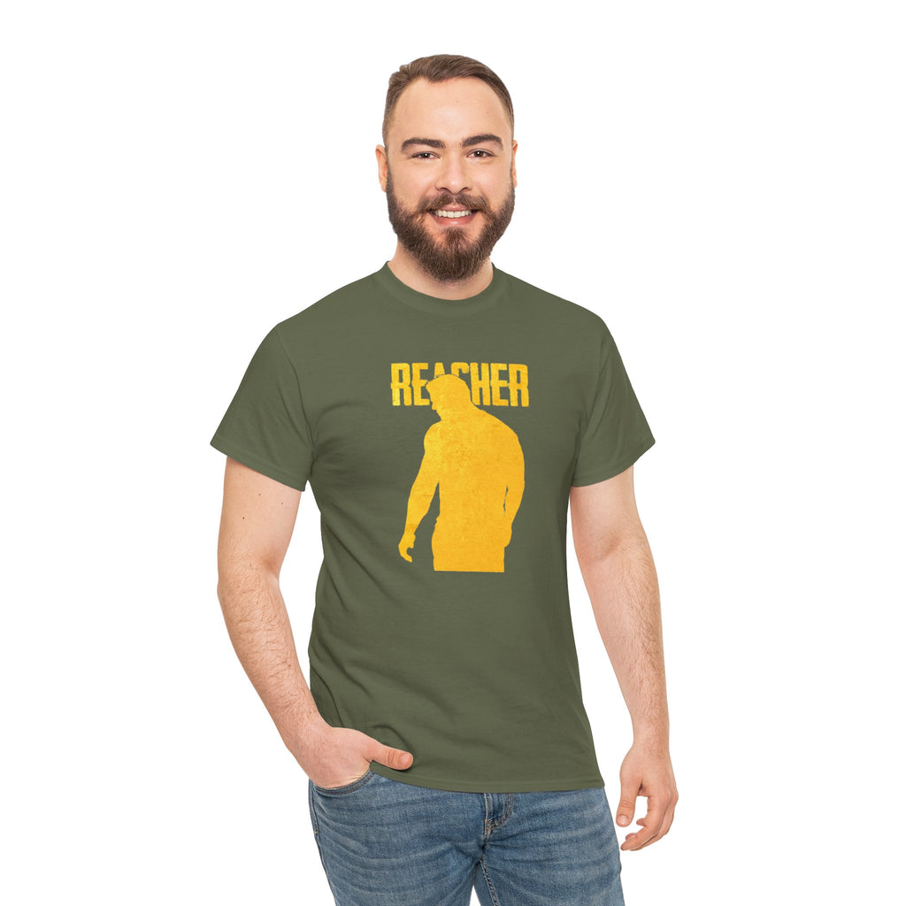 Reacher Silhouette Tee – Bold Yellow Graphic Shirt