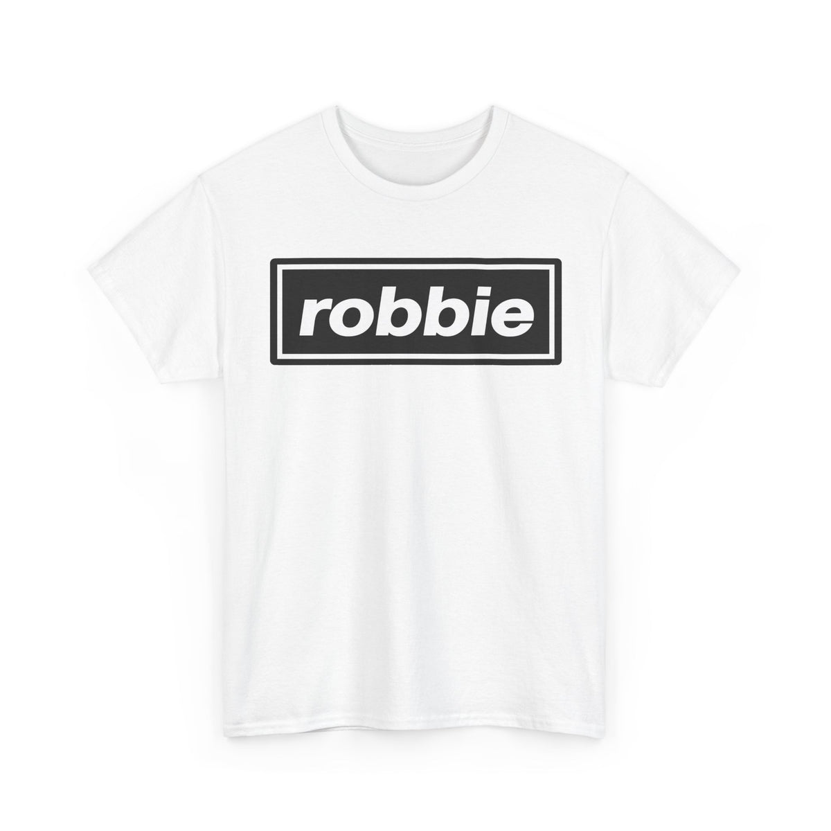 Robbie Inspired Cotton T-Shirt — Minimal Black Box Logo T-Shirt