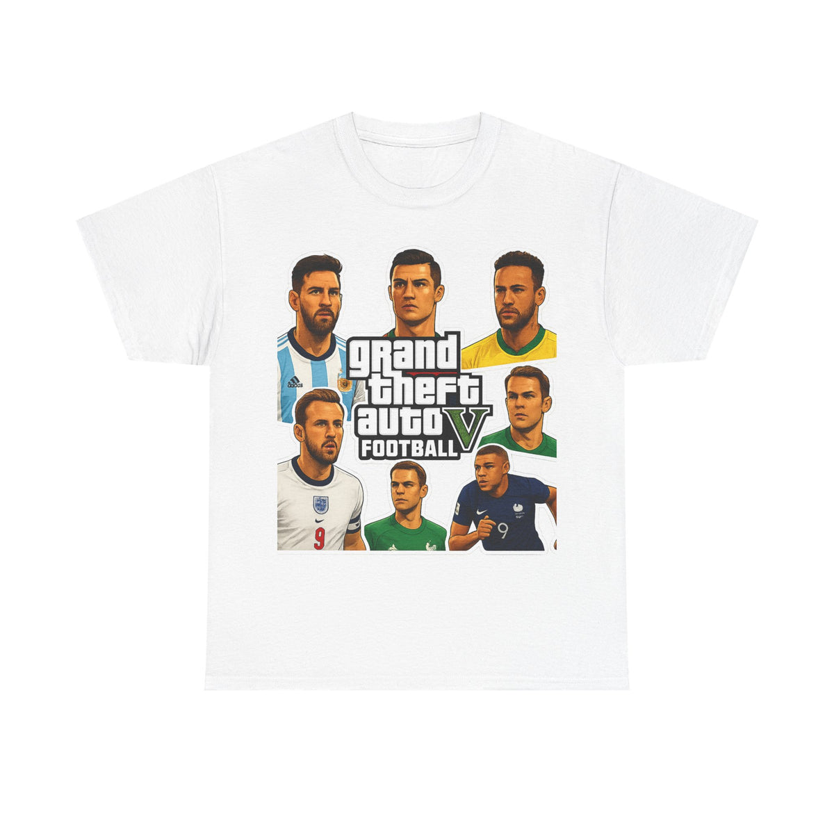 Graphic Tee — 'Grand Theft Auto V Football' Soccer Players Collage Shirt