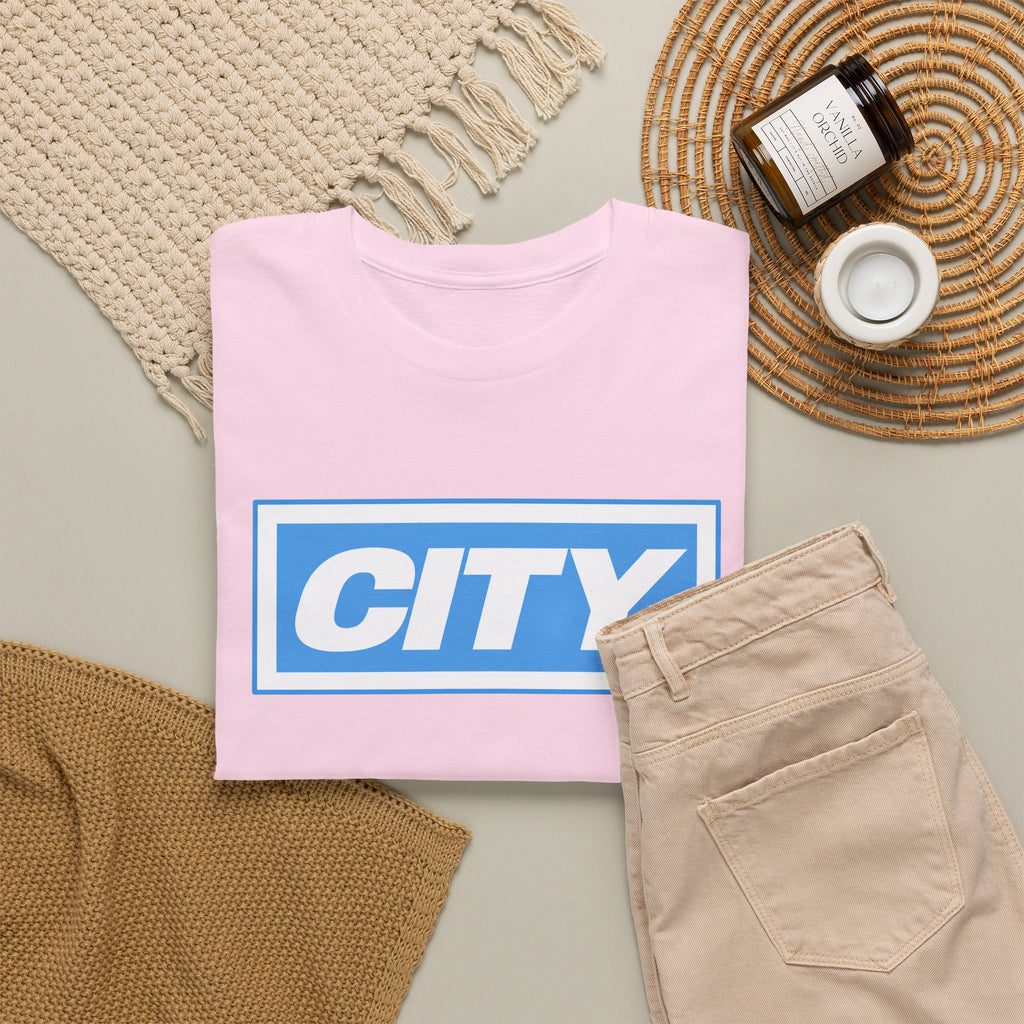 City Logo T-Shirt — Bold Blue Box Graphic Tee
