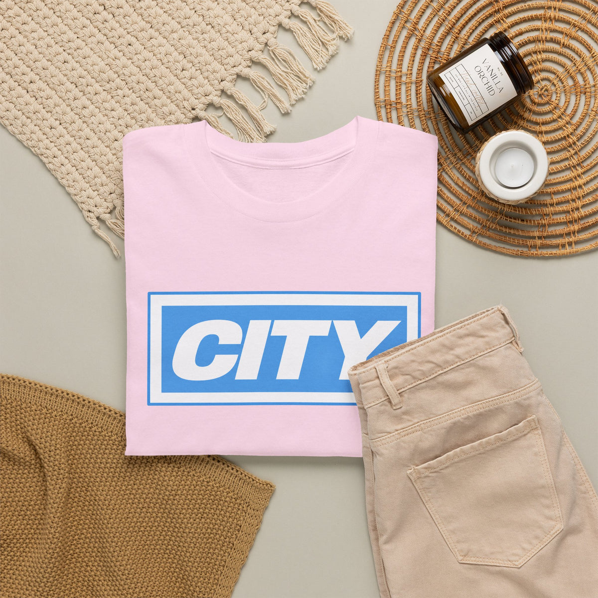 City Logo T-Shirt — Bold Blue Box Graphic Tee