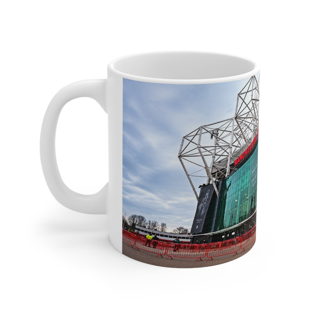Manchester United Old Trafford Stadium Photo Mug — Ceramic Coffee Cup (11oz & 15oz)