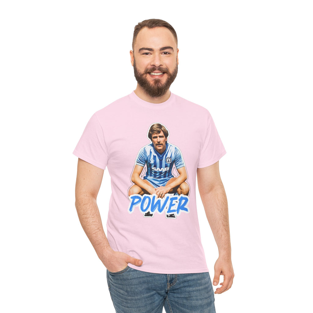 Paul Power Manchester City Legend Player Graphic Tee — Retro Football Jersey Design