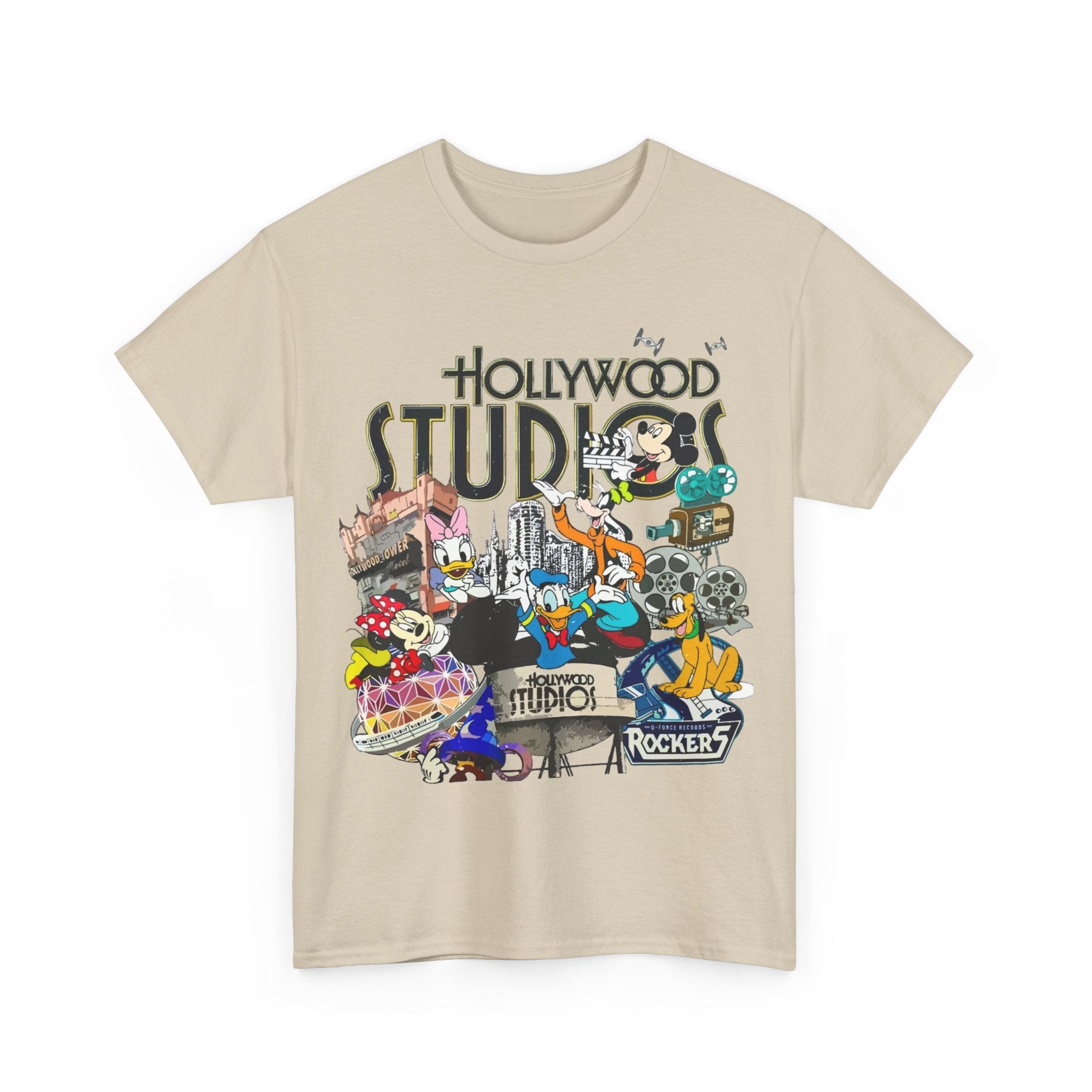 Hollywood Studios Collage T-Shirt — Vintage Theme Park Character Tee