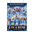 Manchester City Poster — '4 In A Row' Premier League Champions Rolled Poster