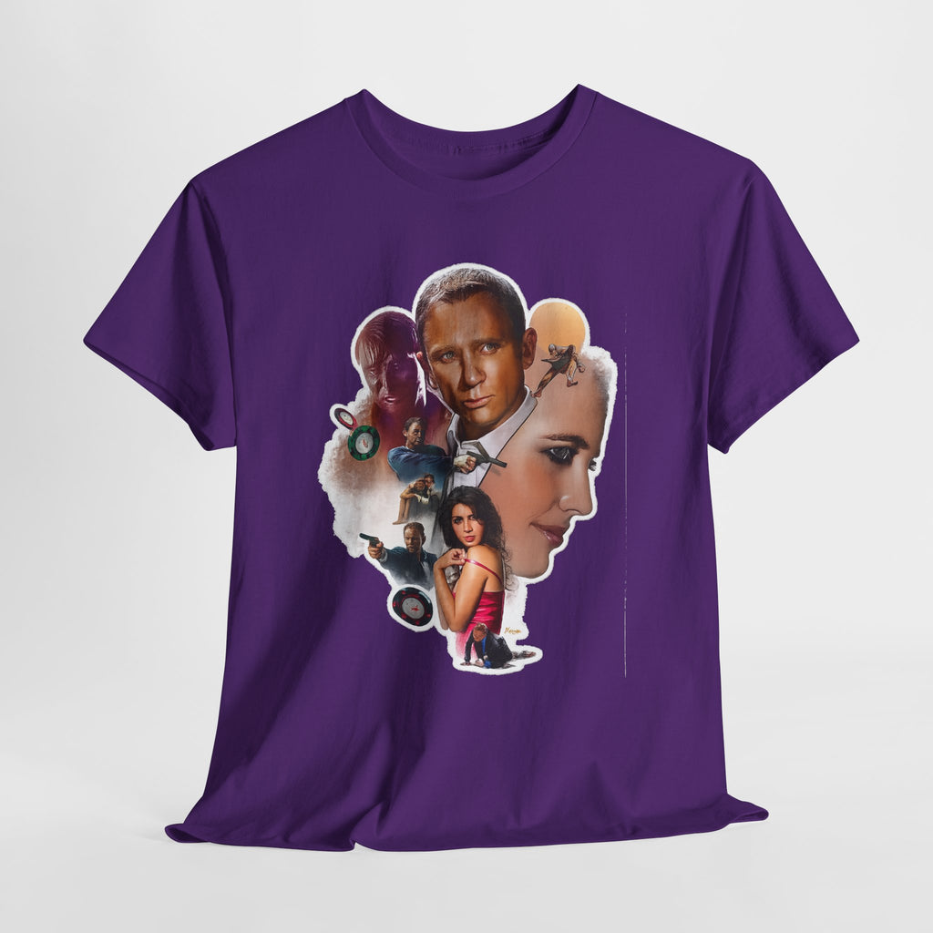 Jame Bond Movie Collage T‑Shirt — Vintage Film Noir Portrait Tee