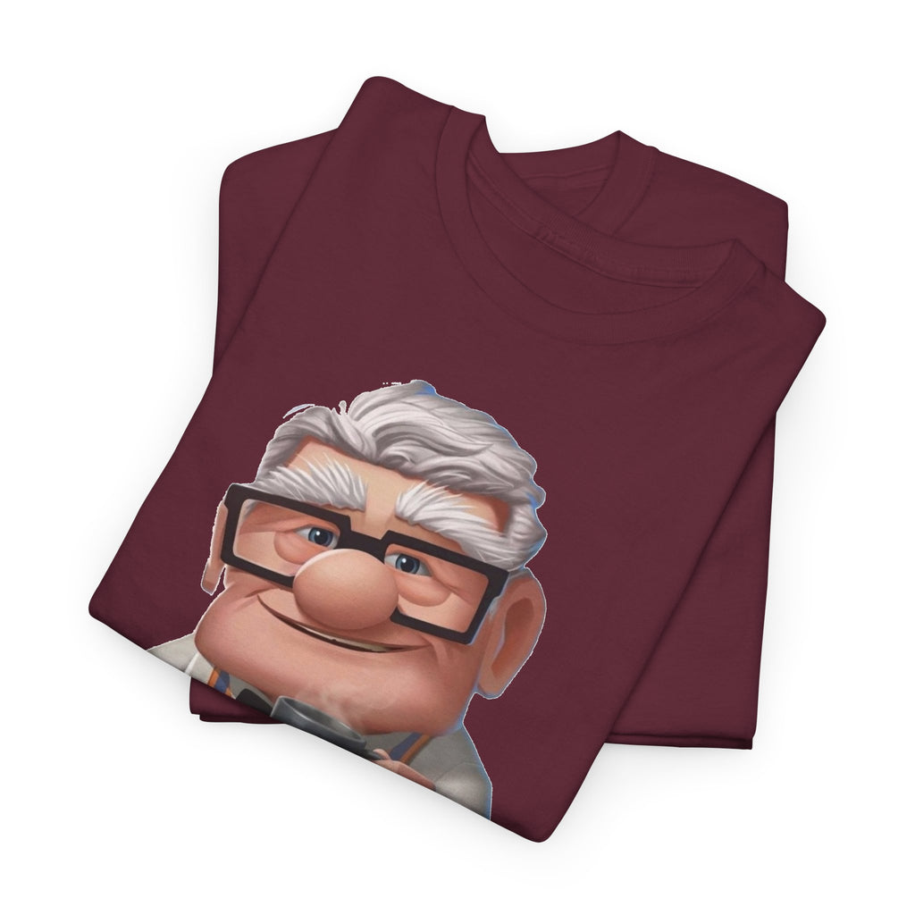 Disney Up Cartoon Grandpa Mug Graphic Tee - Cute Elderly Character T-Shirt