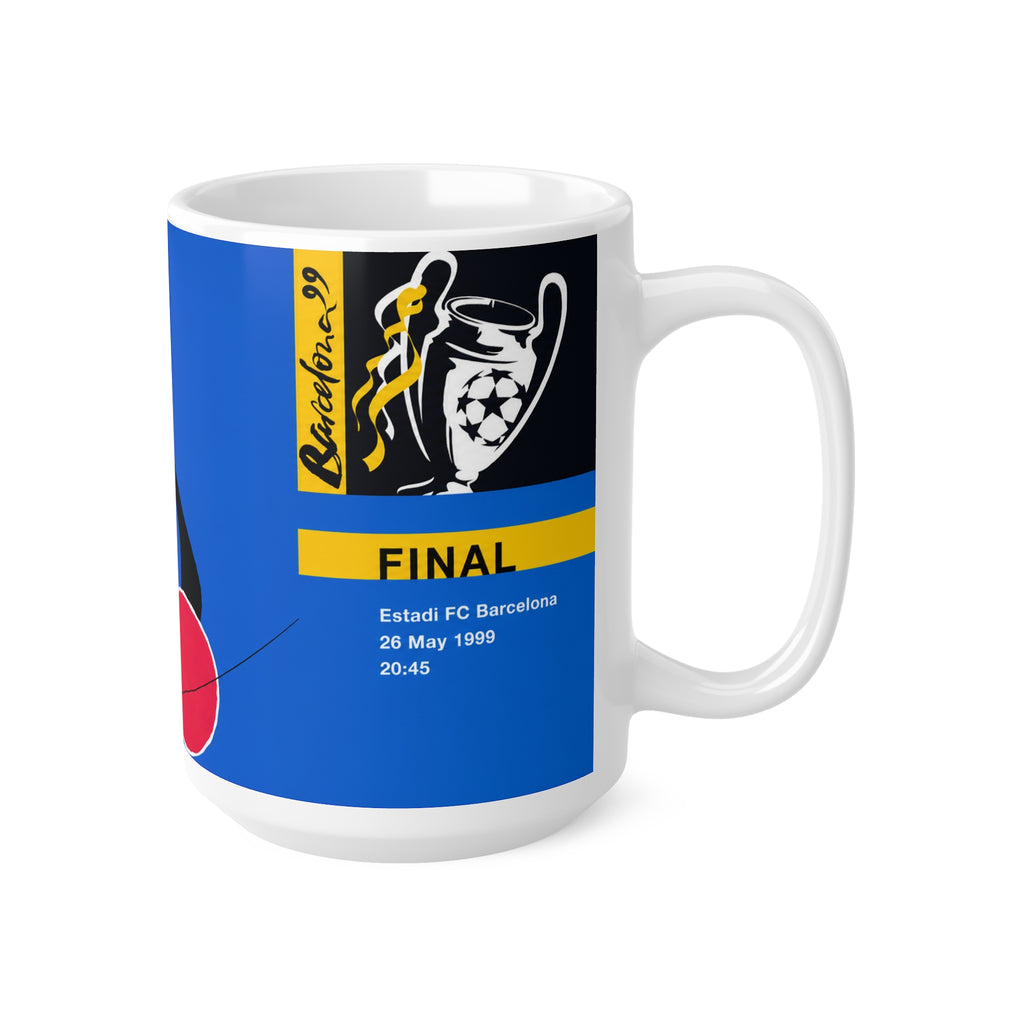 1999 Champions League FInal Programme Cover Inspired Coffee Mug — Ceramic Cup (11oz/15oz)