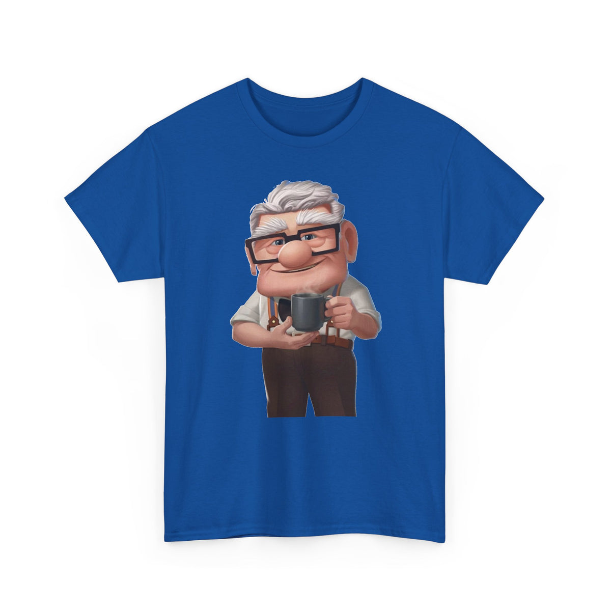 Disney Up Cartoon Grandpa Mug Graphic Tee - Cute Elderly Character T-Shirt