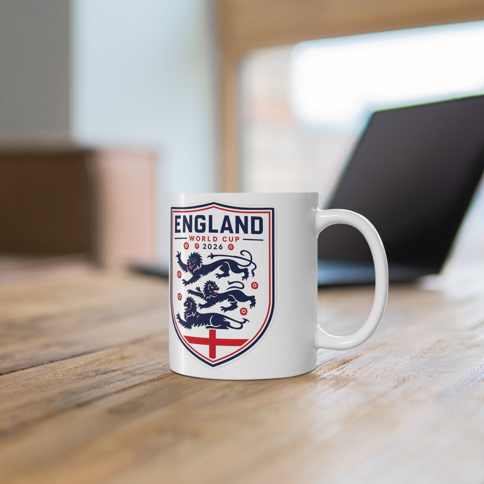 England World Cup 2026 Crest Mug — Ceramic Coffee Cup (11oz & 15oz)