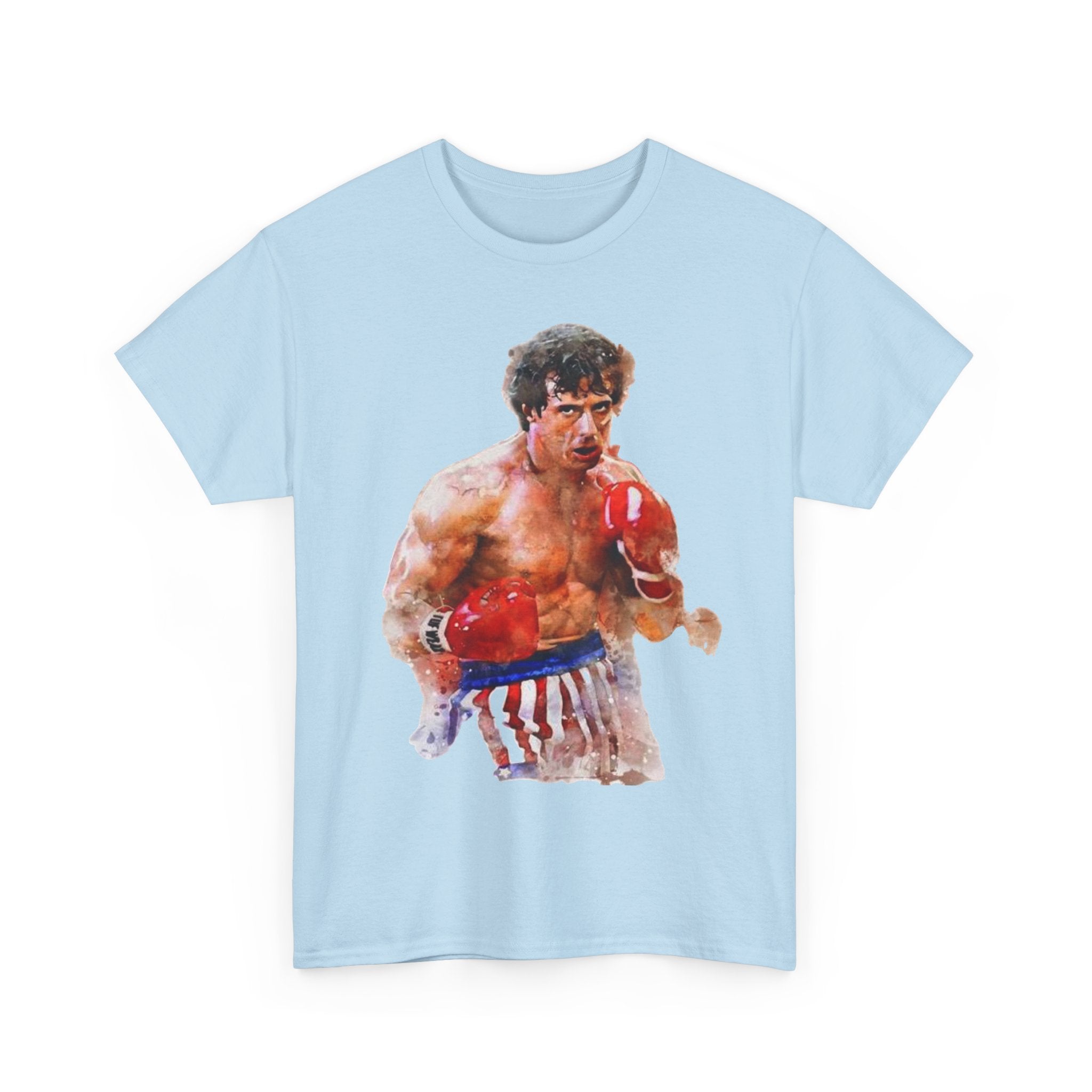 Boxer Rocky Painting T‑Shirt — Vintage American Flag Boxing Tee