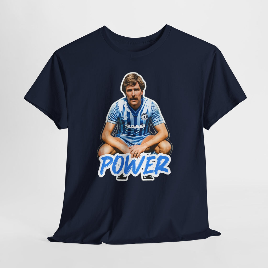 Paul Power Manchester City Legend Player Graphic Tee — Retro Football Jersey Design