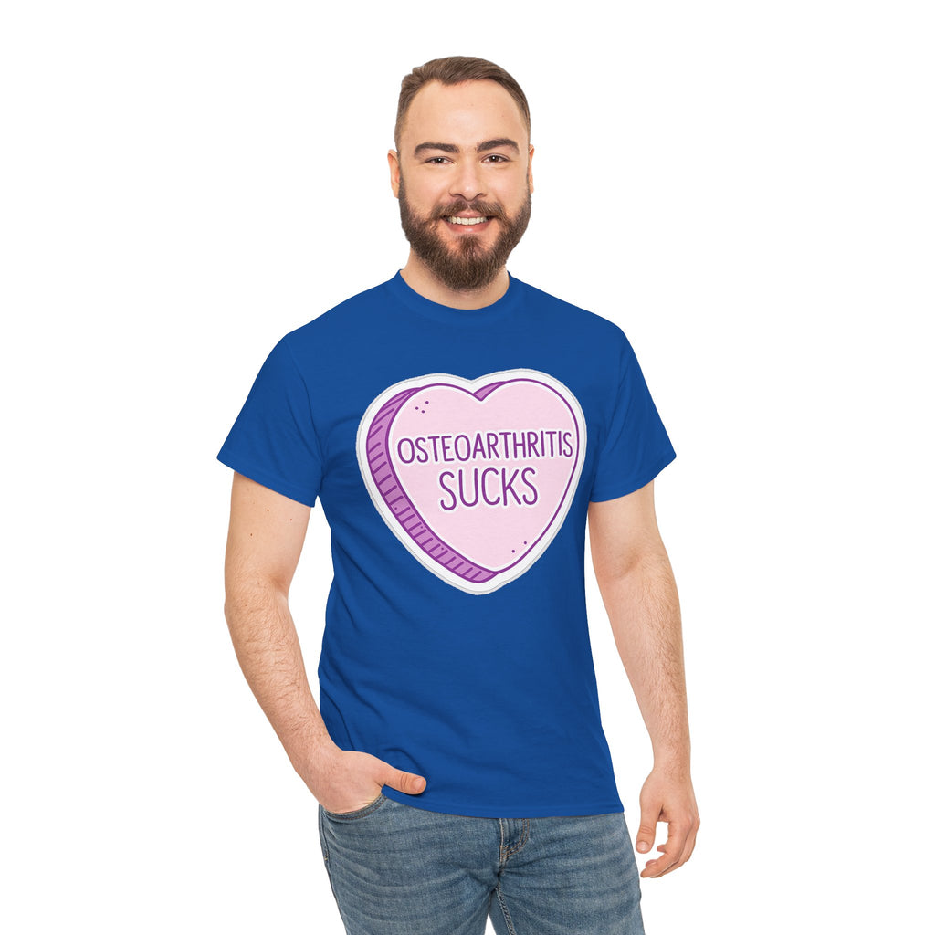 Osteoarthritis Sucks T-Shirt — Pink Heart Awareness Tee