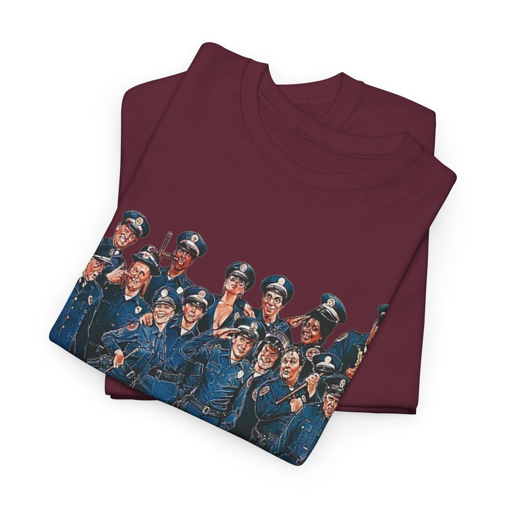 Police Academy Movie Inspired Cotton T‑Shirt — Retro Squad Photo Tee