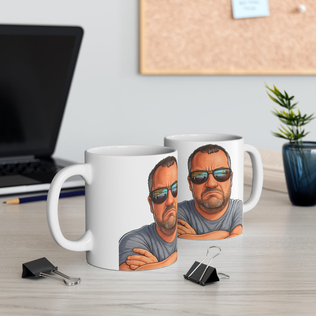 Grumpy Man Ceramic Coffee Cups, 11oz, 15oz