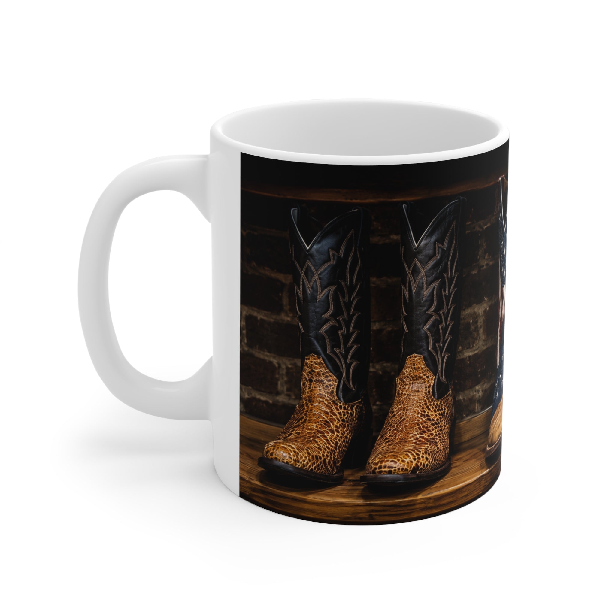 American Flag Cowboy Boots Ceramic Coffee Mug — 11oz & 15oz
