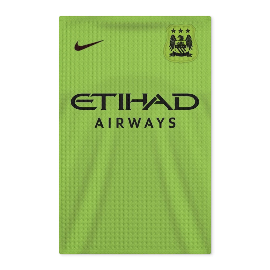 Manchester City Green Waffle Tea Towel – Etihad Airways Logo, Double-Sided Kitchen Towel
