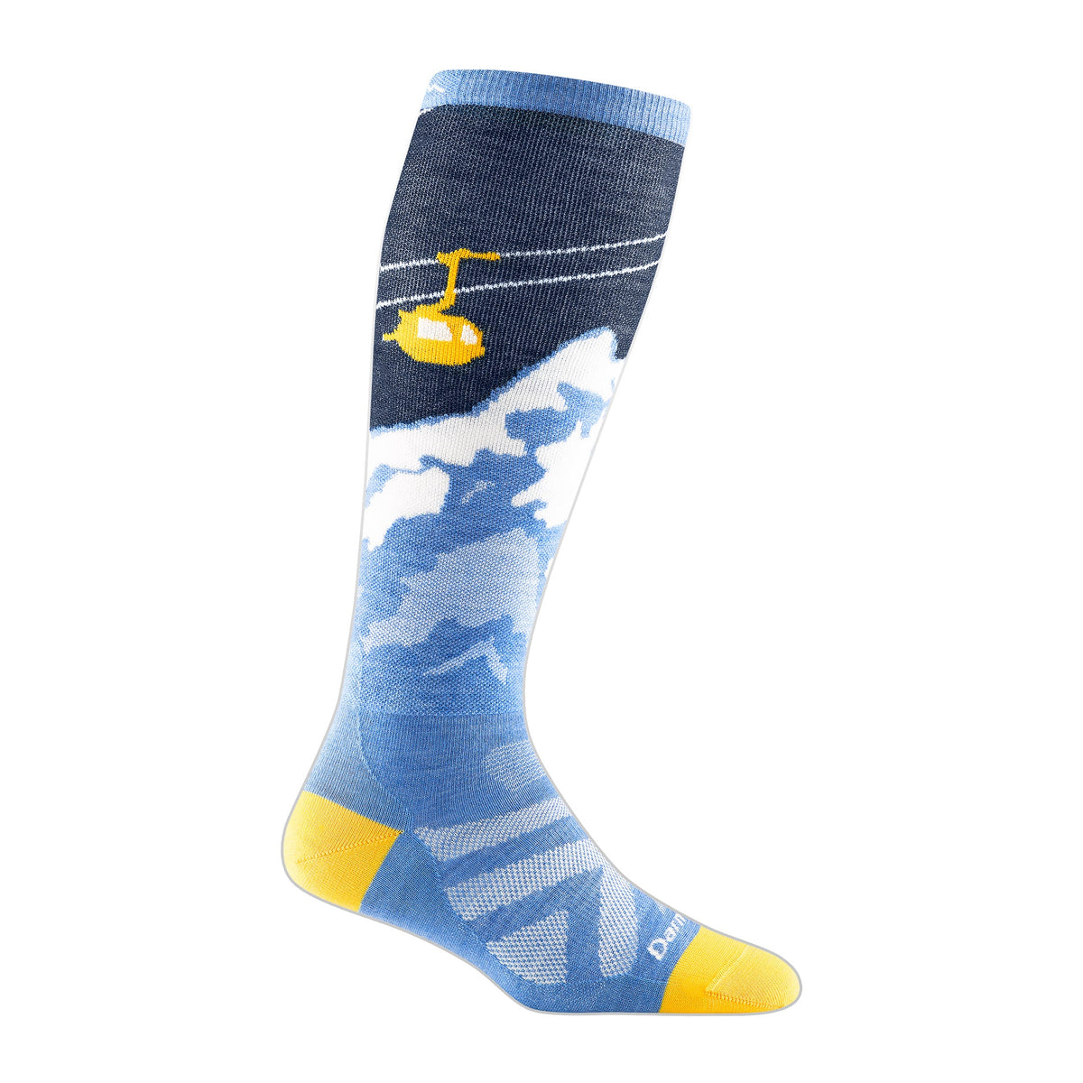 Ladies Over-the-Calf Patterned Lightweight Ski Snowboard Merino Wool Socks