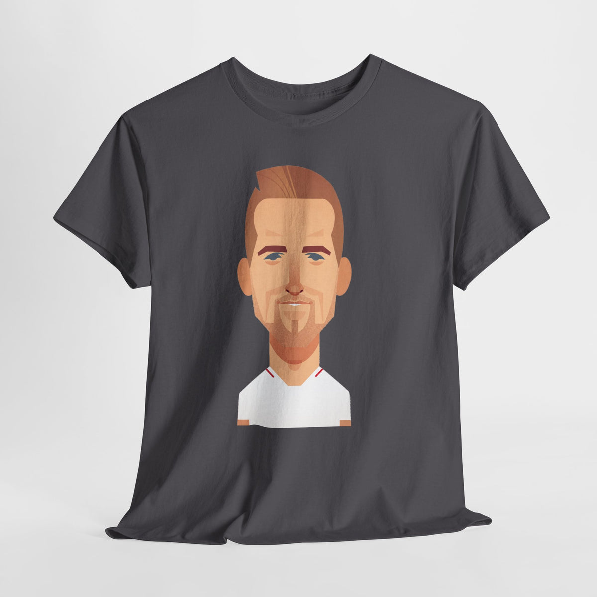 Harry Kane England Caricature Portrait Tee — Minimal Male Face Graphic Cotton T-Shirt