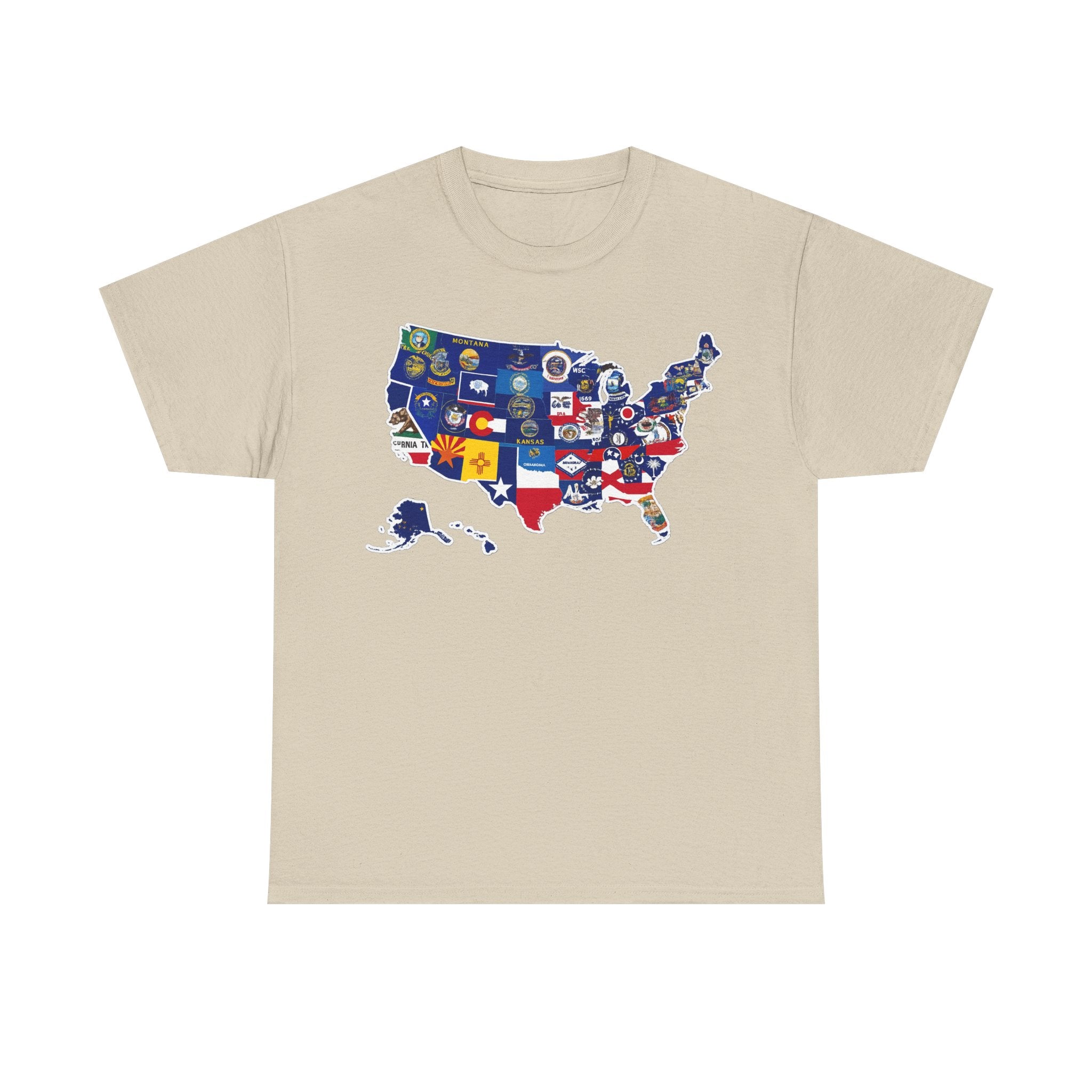 USA Map Flag T-Shirt — United States State Flag Map Tee