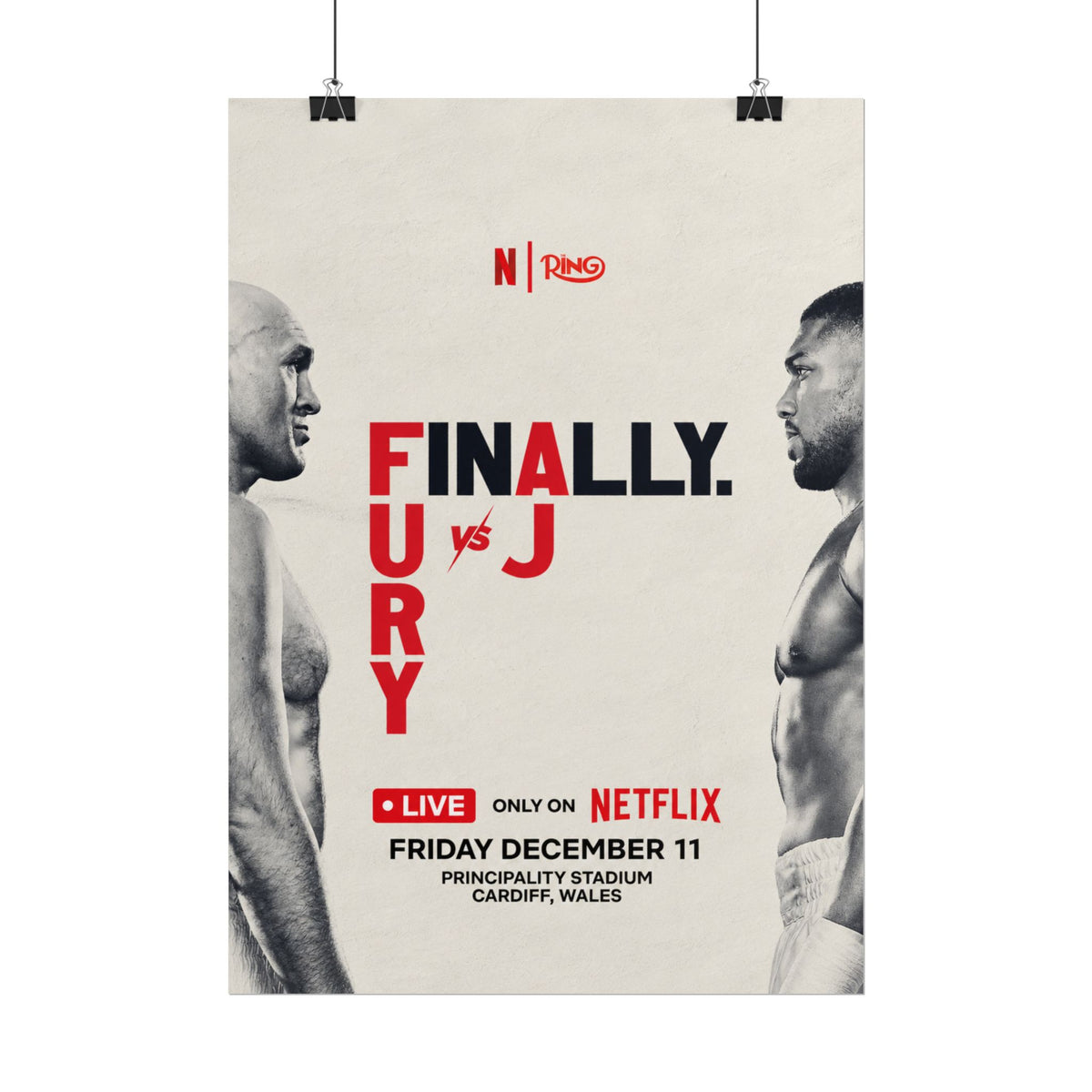 Boxing Poster – “Finally: Fury vs AJ” Netflix Fight Rolled Poster