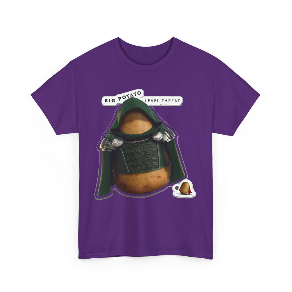 Big Potato "Level Threat" Doom Tee — Funny Potato Soldier Graphic T-Shirt