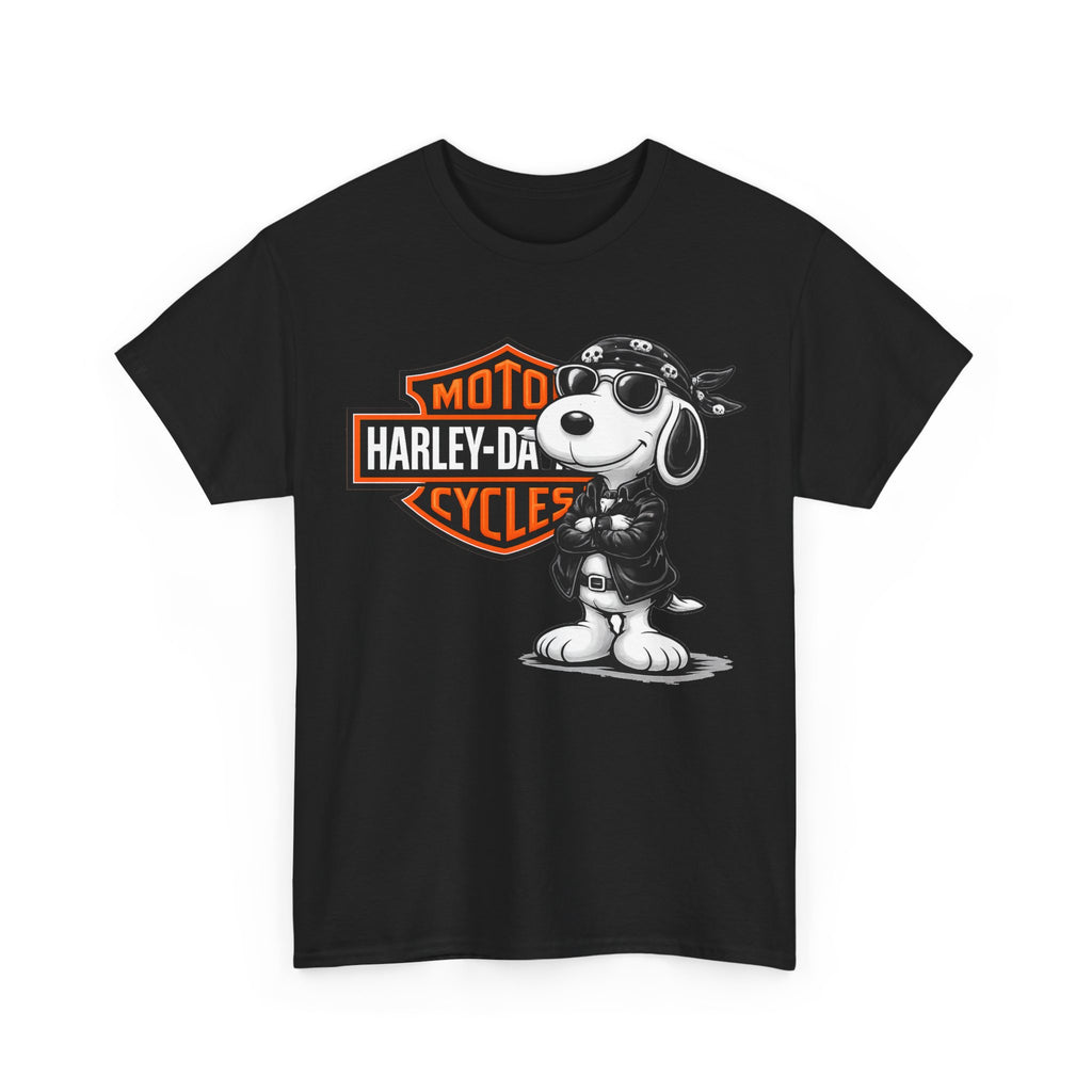 Harley-Style Snoopy Biker Cotton T-Shirt / Tee