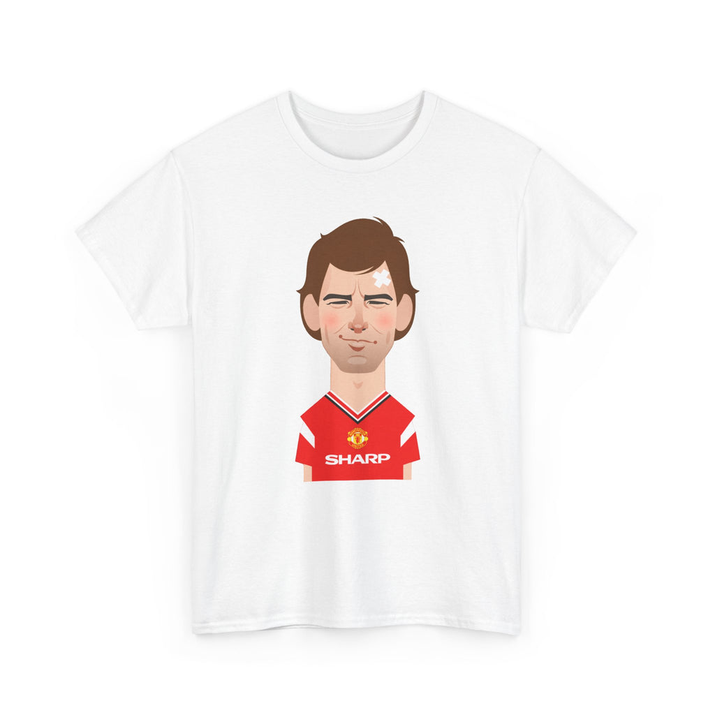 Bryan Robson Manchester United Legend Portrait Cotton T-Shirt