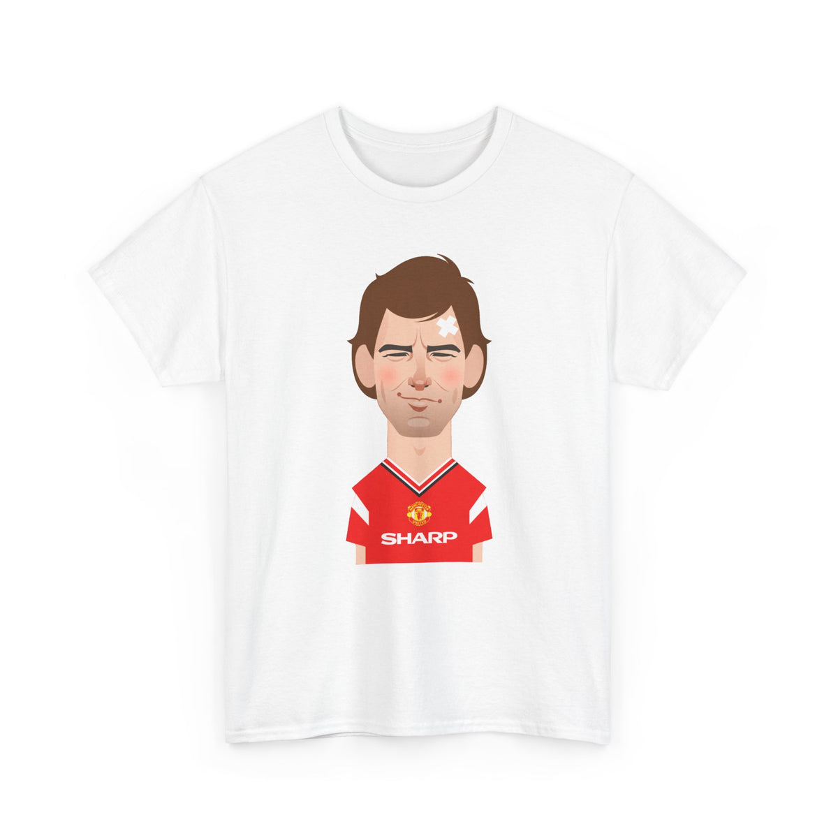 Bryan Robson Manchester United Legend Portrait Cotton T-Shirt