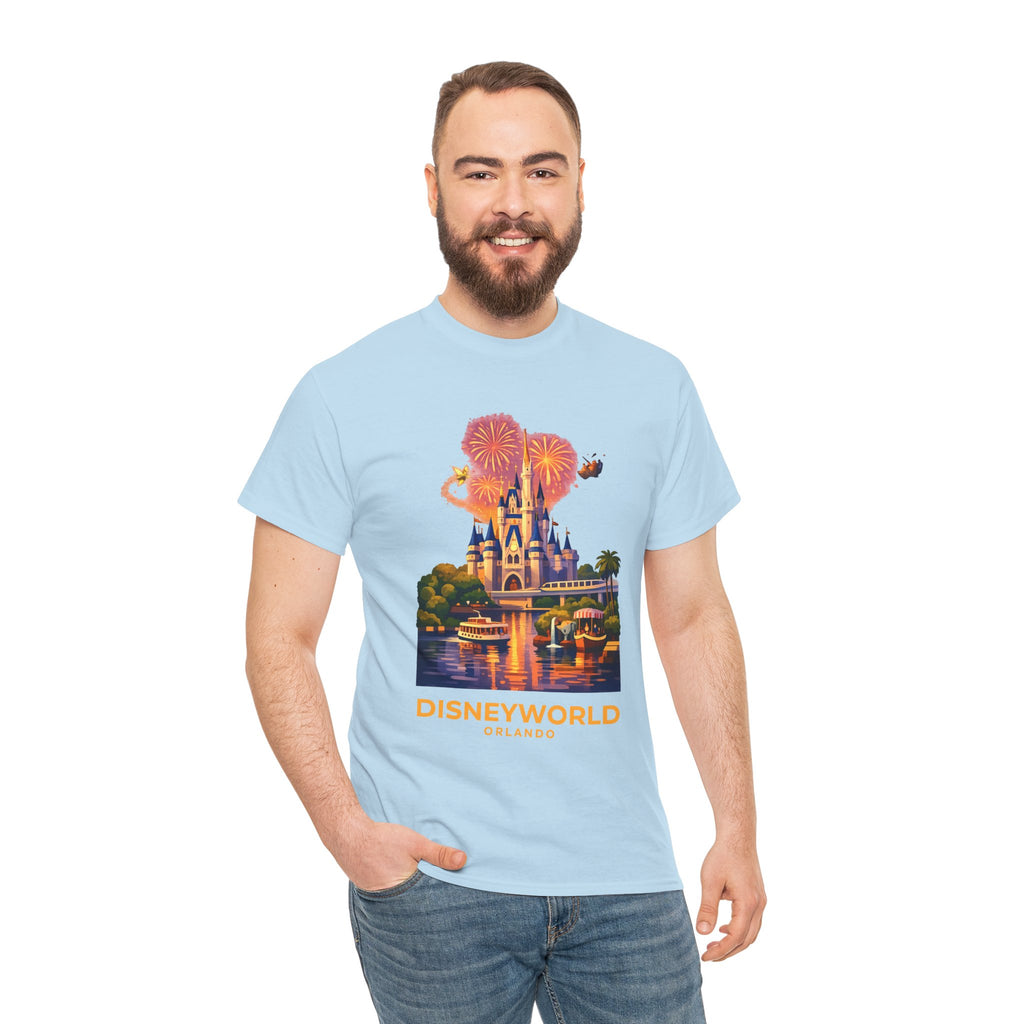 Disney World Castle Orlando Fireworks Cotton T‑Shirt