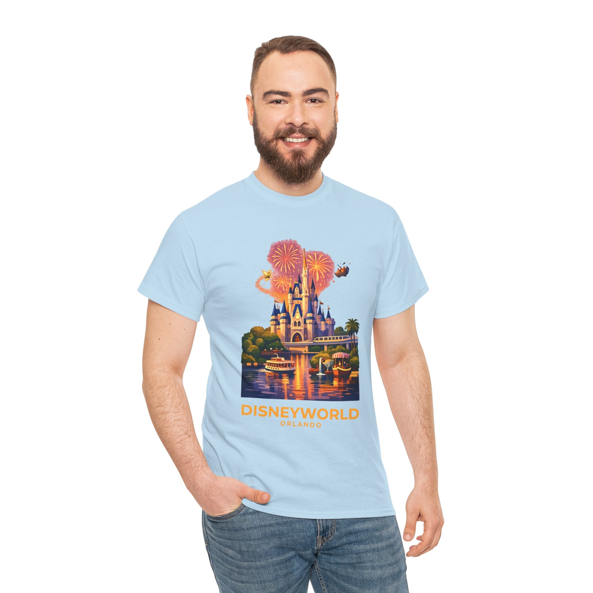 Disney World Castle Orlando Fireworks Cotton T‑Shirt