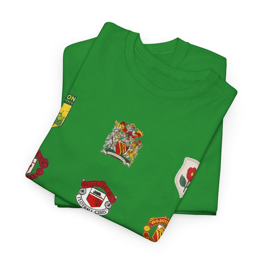 Manchester United T-Shirt — Vintage Football Club Badge Collage Tee
