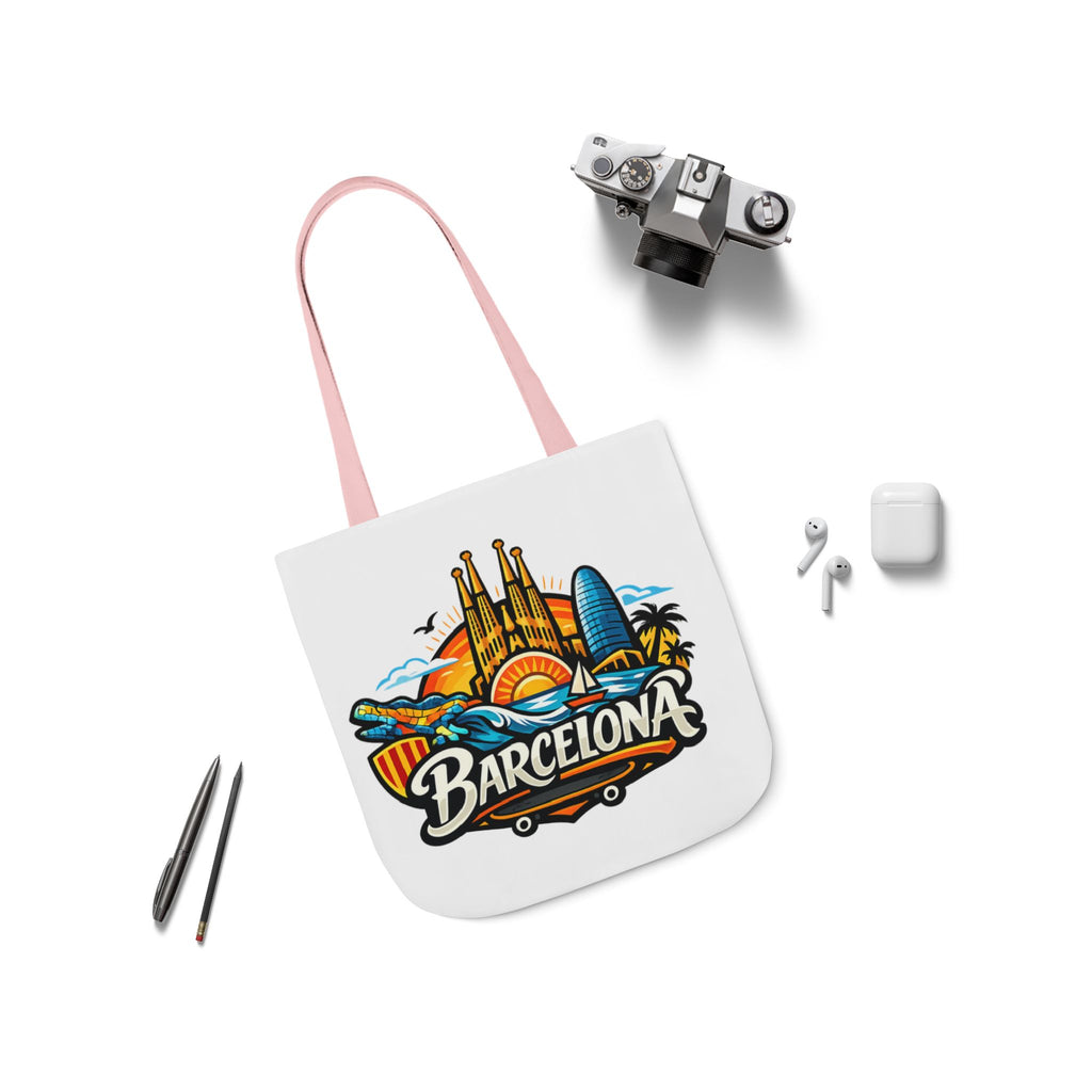 Barcelona Skyline Canvas Tote Bag — Colorful Travel Souvenir Tote