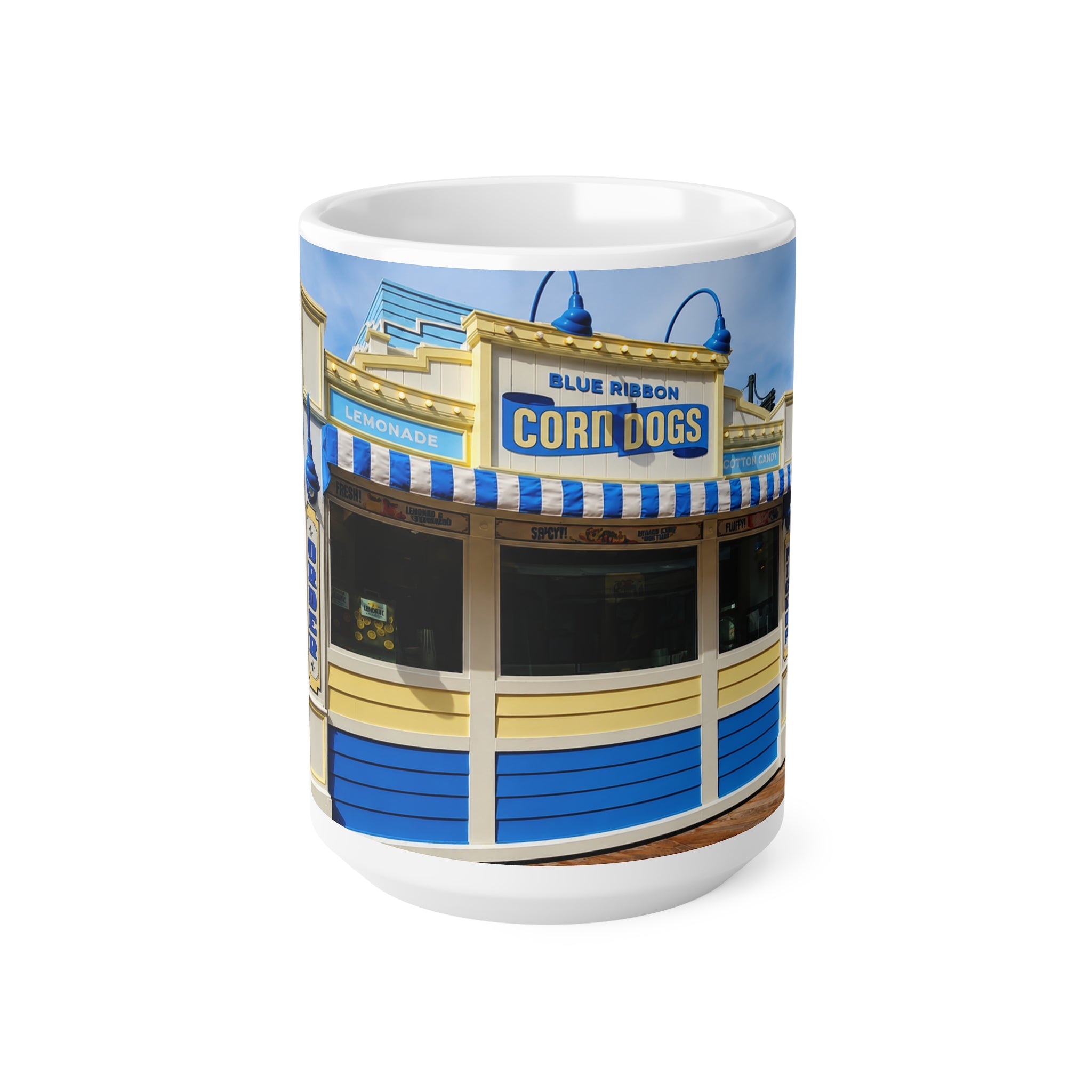 Disney's Boardwalk Blue Ribbon Corn Dogs Marina Snack Stand Ceramic Coffee Cup