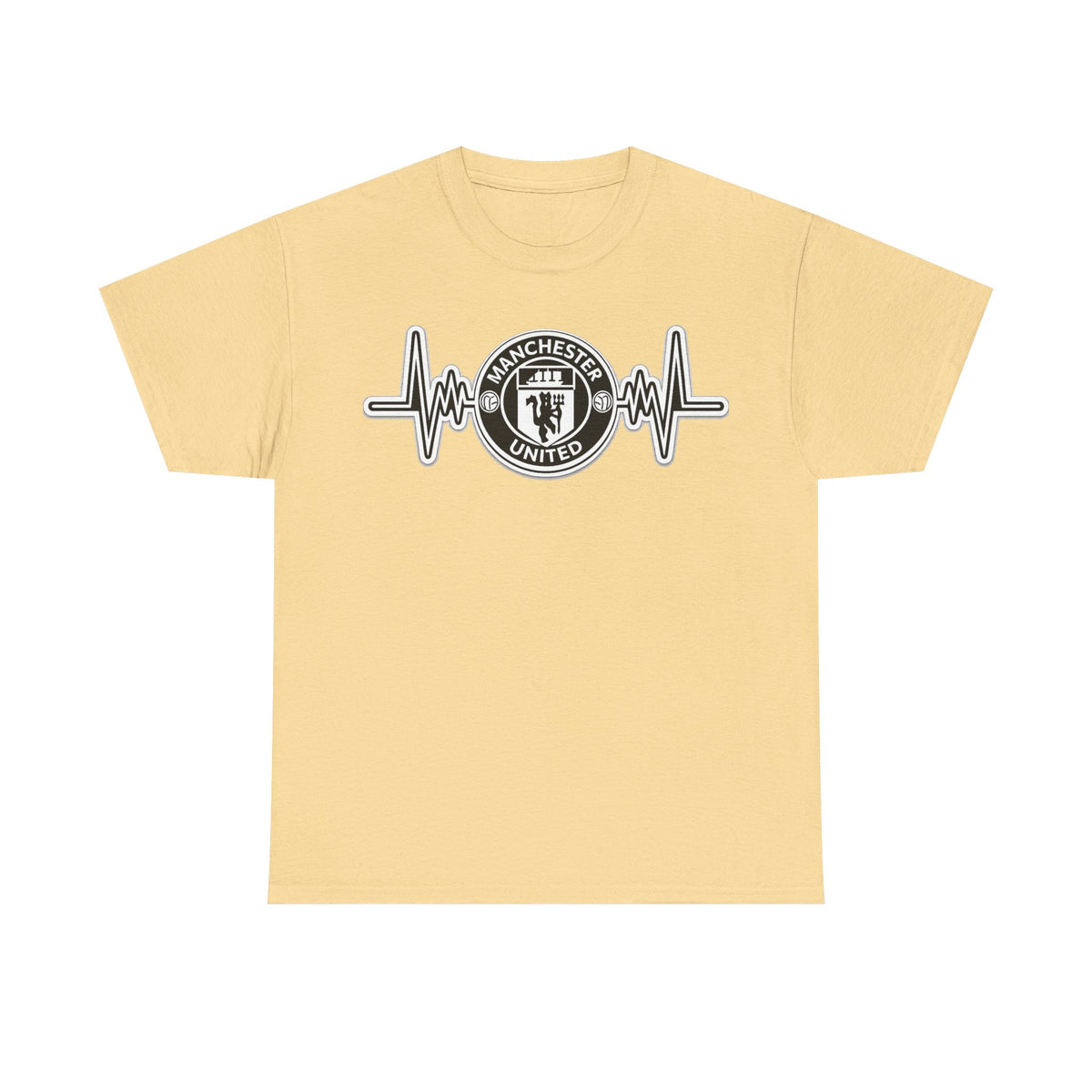 Manchester United Inspired Heartbeat T‑Shirt — Football Fan Pulse Tee