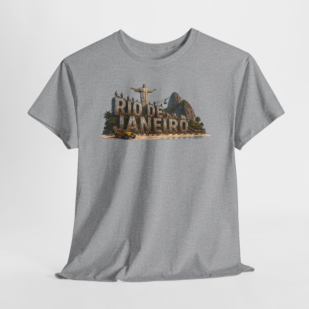Rio de Janeiro Scenic T‑Shirt — Vintage Travel Tee with Christ the Redeemer Design