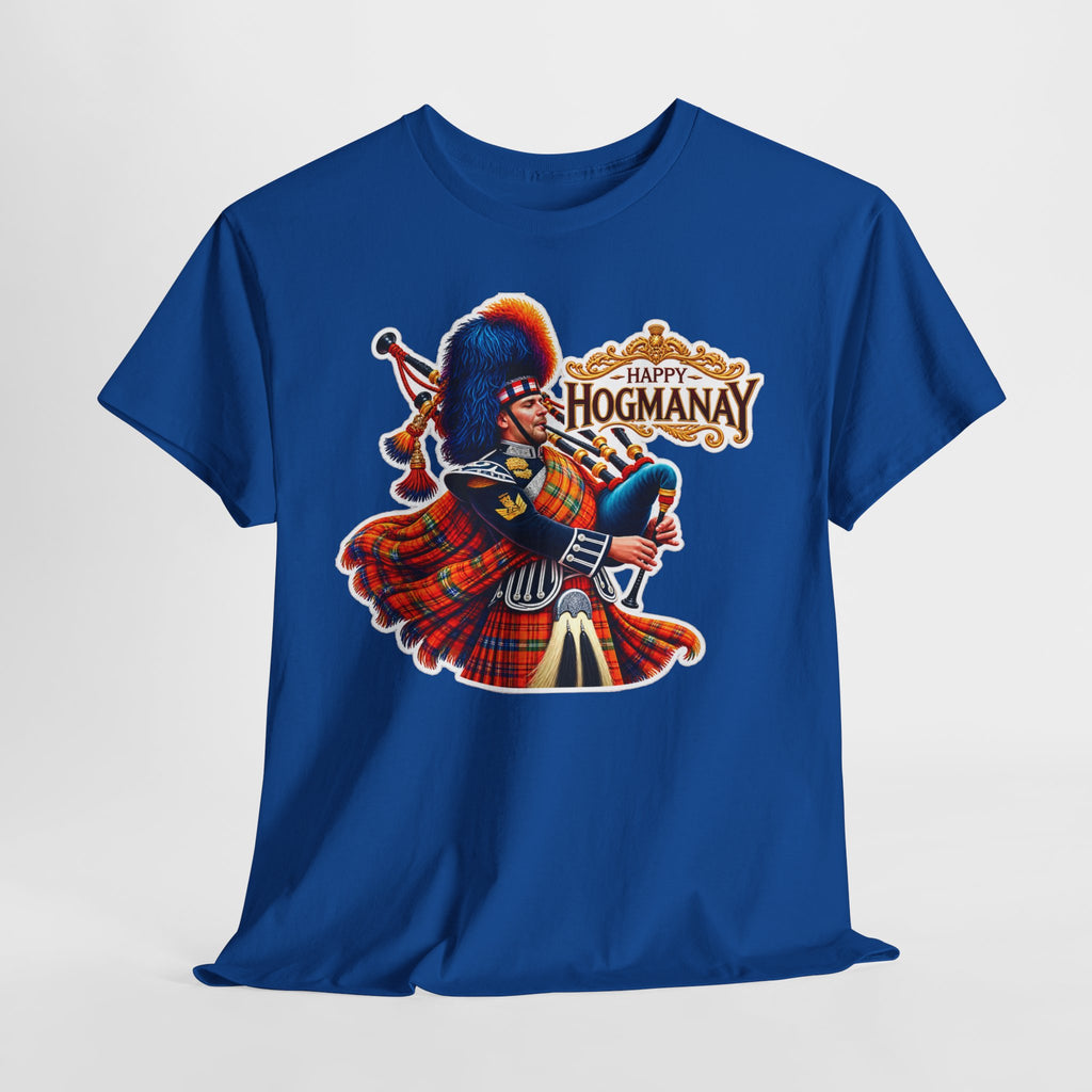 Hogmanay Bagpiper T‑Shirt — Happy Hogmanay Scottish New Year Tee