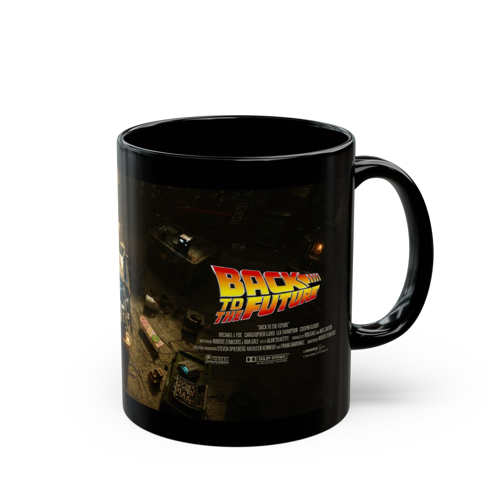 Back to the Future Movie Logo Black Mug — 11oz & 15oz Ceramic