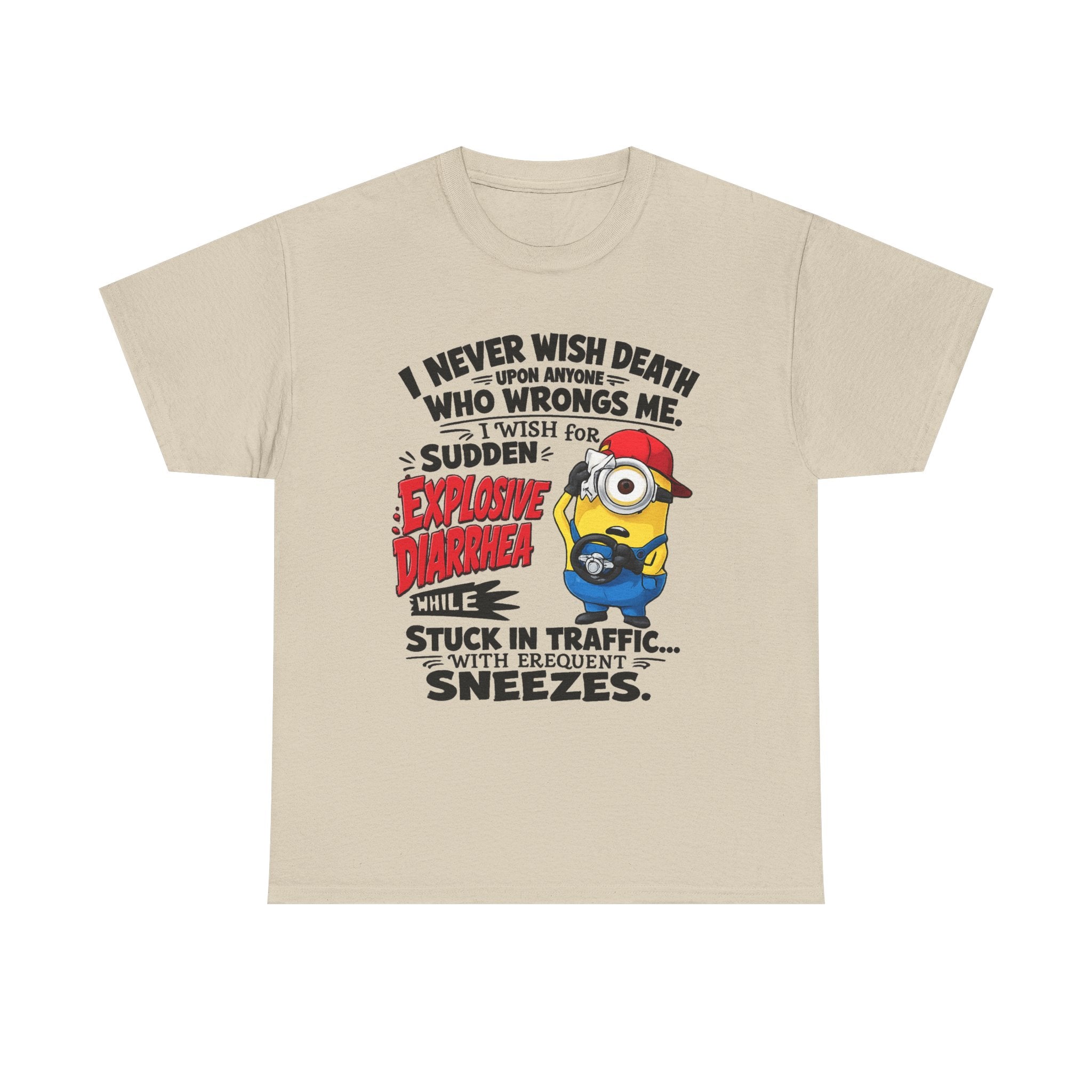 Funny Minion Traffic Tee — "Explosive Diarrhea" Humorous Graphic T-Shirt