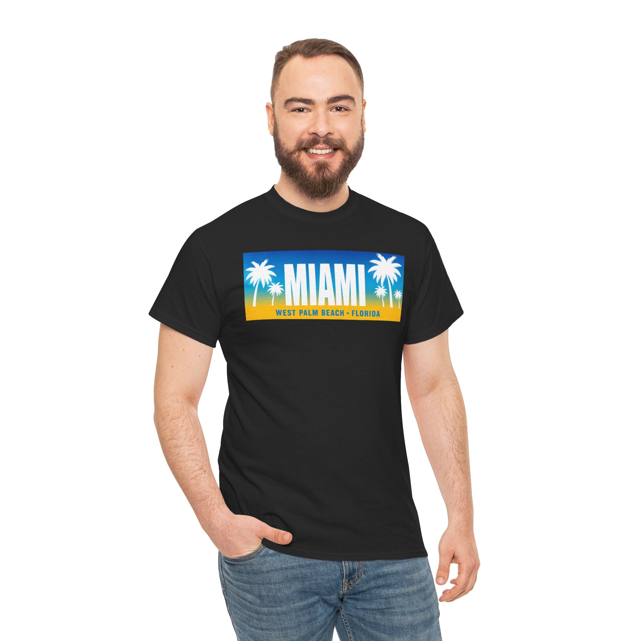 Miami West Palm Beach Vintage Tee — "MIAMI" Beach Palm Trees T‑Shirt